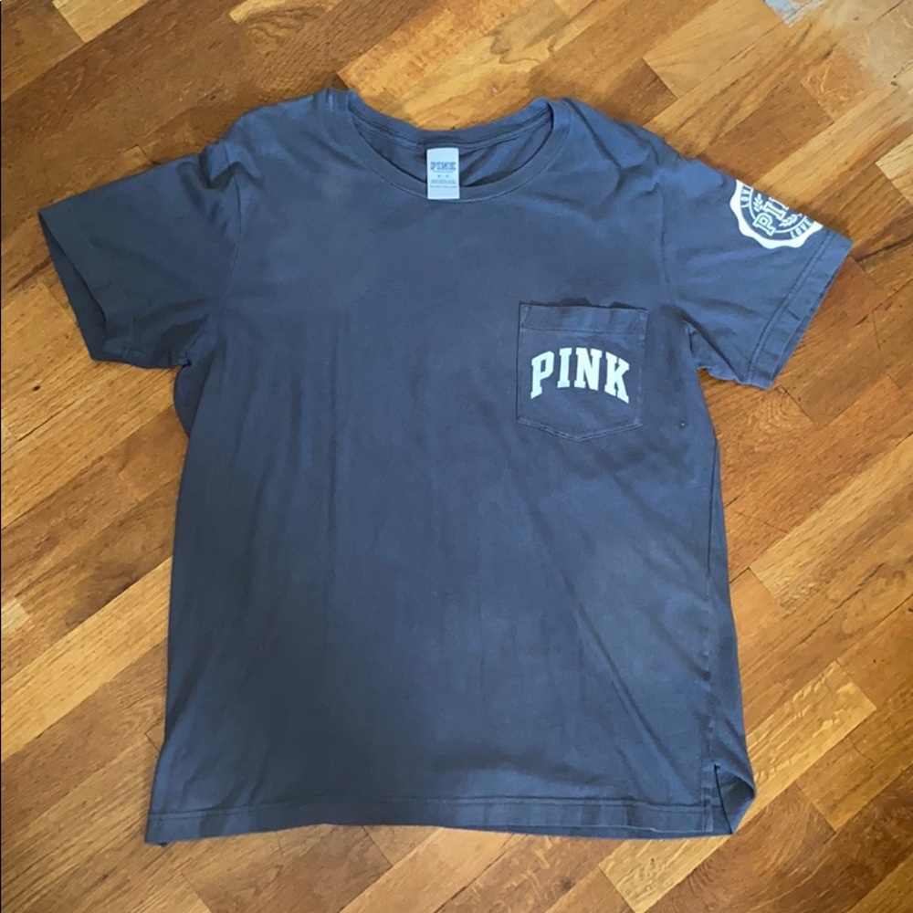 Women’s Gray Tall, T-Shirt by PINK. Size Medium.